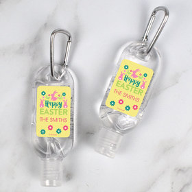 Personalized Hand Sanitizer with Carabiner Happy Easter 1 fl. oz bottle