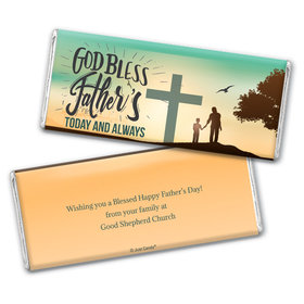 Personalized Father's Day God Bless Fathers Chocolate Bar & Wrapper