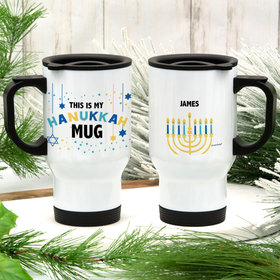Personalized This is My Hanukkah Stainless Steel Travel Mug (14oz)