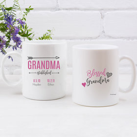 Personalized Blessed Grandma 11oz Empty Mug - 2 Grandkids