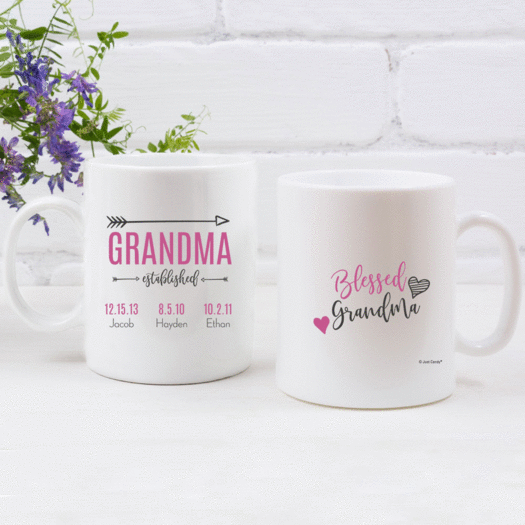 Personalized Blessed Grandma 11oz Empty Mug - 3 Grandkids