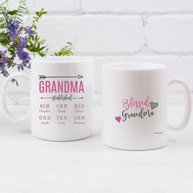 Personalized Blessed Grandma 11oz Empty Mug - 6 Grandkids