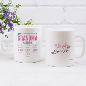 Personalized Blessed Grandma 11oz Empty Mug - 7 Grandkids