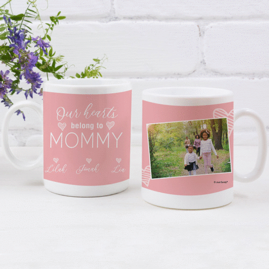 Personalized Mother 11oz Mug - Our Hearts Belong to Mommy 3