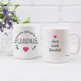 Personalized My Favorite People Call me Grandma 11oz Empty Mug