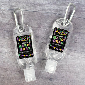 Hand Sanitizer with Carabiner Mardi Gras 1 fl. oz bottle