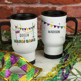 Personalized Travel Mug (14oz) - Mardi Gras Royalty