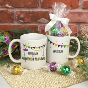 Personalized Mardi Gras Royalty 11oz Mug with Lindt Truffles