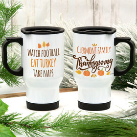 Personalized Family Thanksgiving Stainless Steel Travel Mug (14oz)