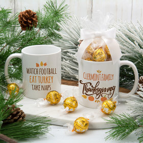 Personalized Family Thanksgiving 11oz Mug with Lindt Truffles