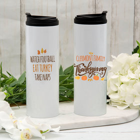 Personalized Family Thanksgiving Stainless Steel Thermal Tumbler (16oz)