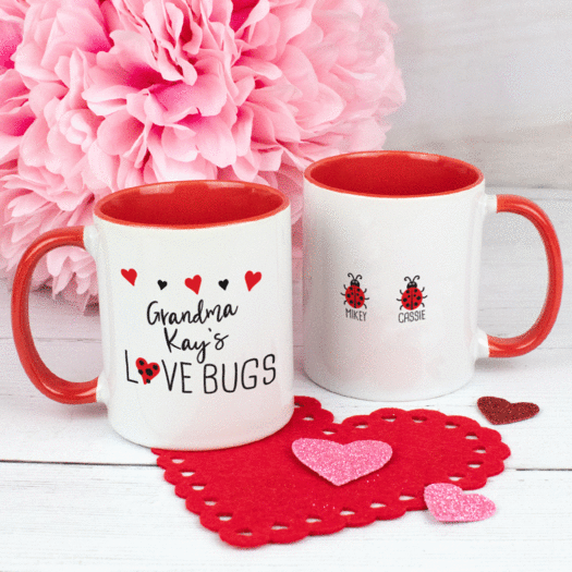 Personalized Two Love Bugs 11oz Mug