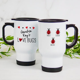Personalized Travel Mug (14oz) - Three Love Bugs