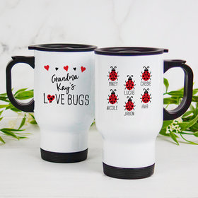 Personalized Travel Mug (14oz) - Six Love Bugs