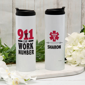Personalized 911 Is My Work Number Stainless Steel Thermal Tumbler (16oz)