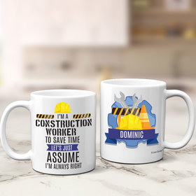 Personalized Construction Worker 11oz Mug Empty