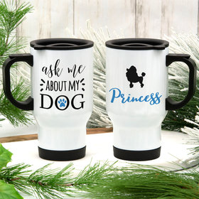 Personalized About My Dog (Poodle) Stainless Steel Travel Mug (14oz)