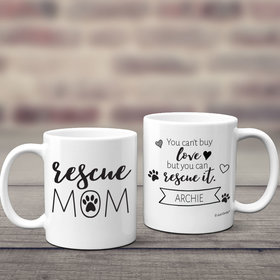 Personalized Rescue Mom 11oz Mug Empty