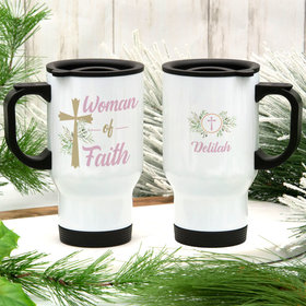 Personalized Woman of Faith Stainless Steel Travel Mug (14oz)