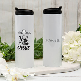 Personalized Y'all Need Jesus Stainless Steel Thermal Tumbler (16oz)