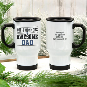 Personalized Travel Mug Gifts for Dads (14oz) - Awesome Dad