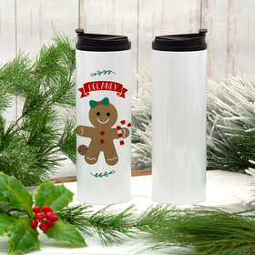 Personalized 16oz Stainless Steel Thermal Tumbler- Gingerbread Girl