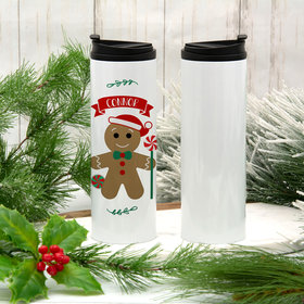Personalized 16oz Stainless Steel Thermal Tumbler- Gingerbread Boy