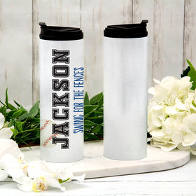 Personalized 16oz Stainless Steel Thermal Tumbler- Baseball