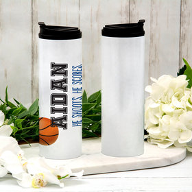 Personalized 16oz Stainless Steel Thermal Tumbler- Basketball
