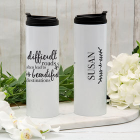 Personalized 16oz Stainless Steel Thermal Tumbler- Difficult Roads