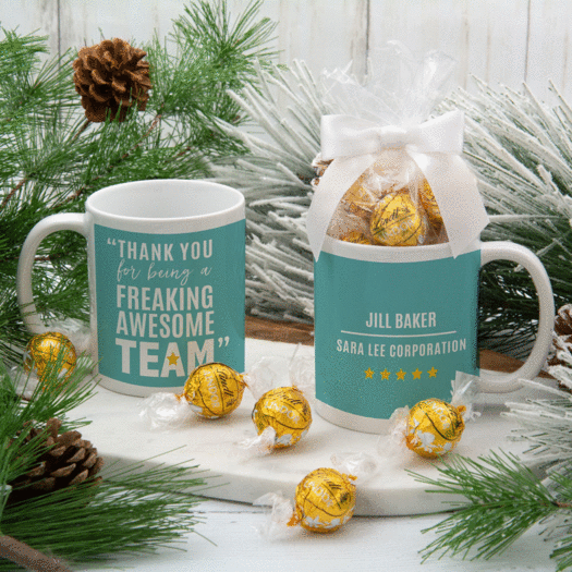 Personalized Freaking Awesome Team 11oz Mug with Lindt Truffles