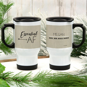 Personalized Essential AF Stainless Steel Travel Mug (14oz)