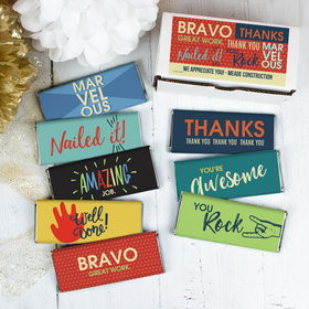 Personalized Thank You Words of Appreciation Belgian Chocolate Bars Gift Box (8 Pack)