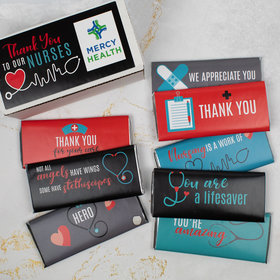 Personalized Nurse Appreciation Belgian Chocolate Bars Gift Box (8 Pack)