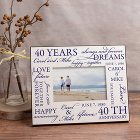 Personalized Picture Frame Wedding Anniversary Word Cloud