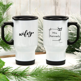 Personalized Wifey Stainless Steel Travel Mug (14oz)