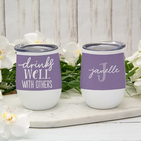 Personalized Drinks Well with Others Wine Tumbler (12oz)