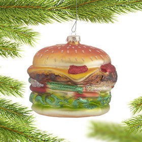 Personalized Grilled Hamburger Christmas Ornament