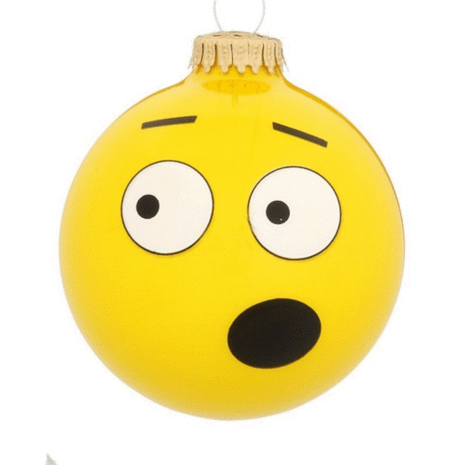 OMG Emoji Face Christmas Ornament
