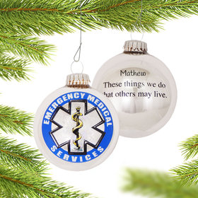 Personalized First Responder EMT Christmas Ornament