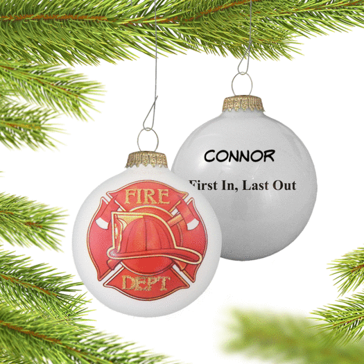 Personalized First Responder Fireman Christmas Ornament