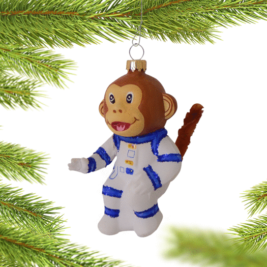 Personalized Astronaut Monkey Christmas Ornament