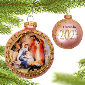 Krebs Personalized 2023 Dated Masters on Silk (Holy Family) Christmas Ornament