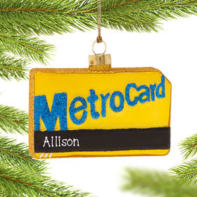 Personalized Metro Card Christmas Ornament