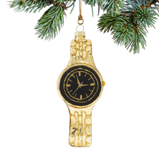 Gold Wristwatch Christmas Ornament