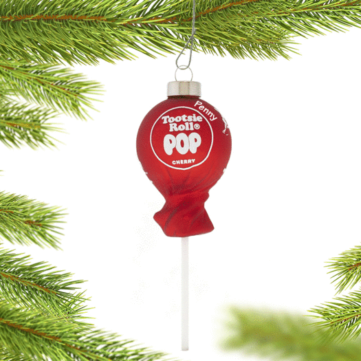 Personalized Cherry Tootsie Roll Pop Christmas Ornament