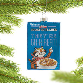 Personalized Kelloggs Frosted Flakes Vintage Cereal Box Christmas Ornament