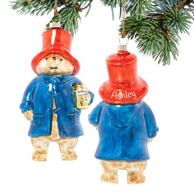 Personalized Glass Paddington Bear Christmas Ornament
