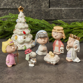Lenox Peanuts Christmas Pageant Figurine 7 Piece Set