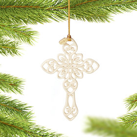 Lenox 2022 Snow Fantasies Cross Christmas Ornament